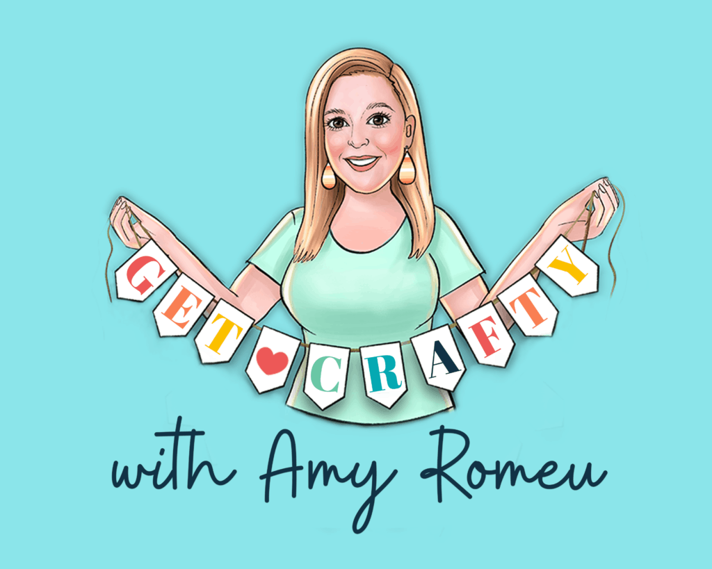 cartoon graphic for get crafty with amy romeu facebook group