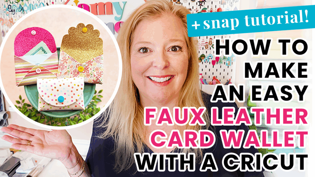 faux leather card wallet made with a Cricut
