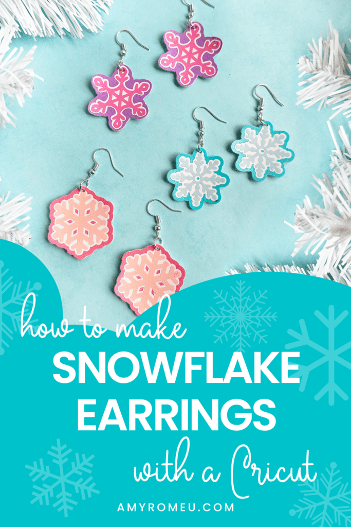 Faux Leather Snowflake Earrings made with a Cricut