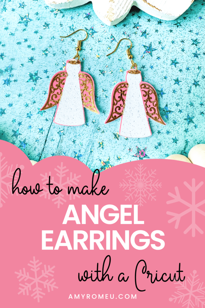 Faux Leather Angel Earrings made with a Cricut