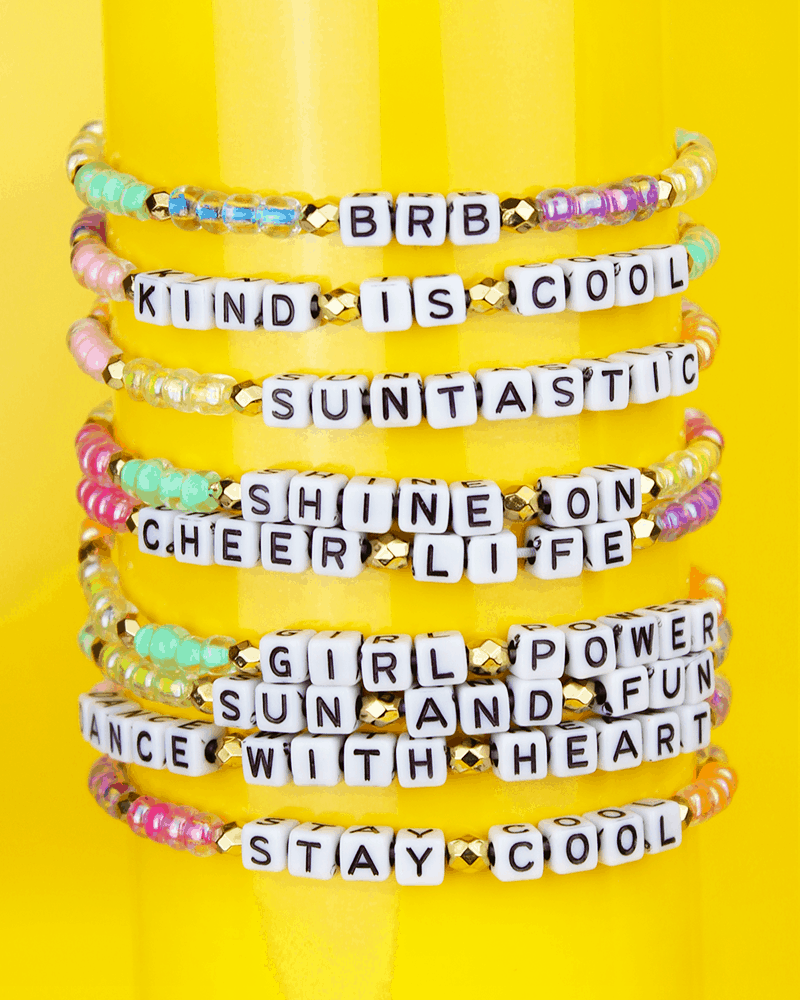 stretch bracelets with letter beads