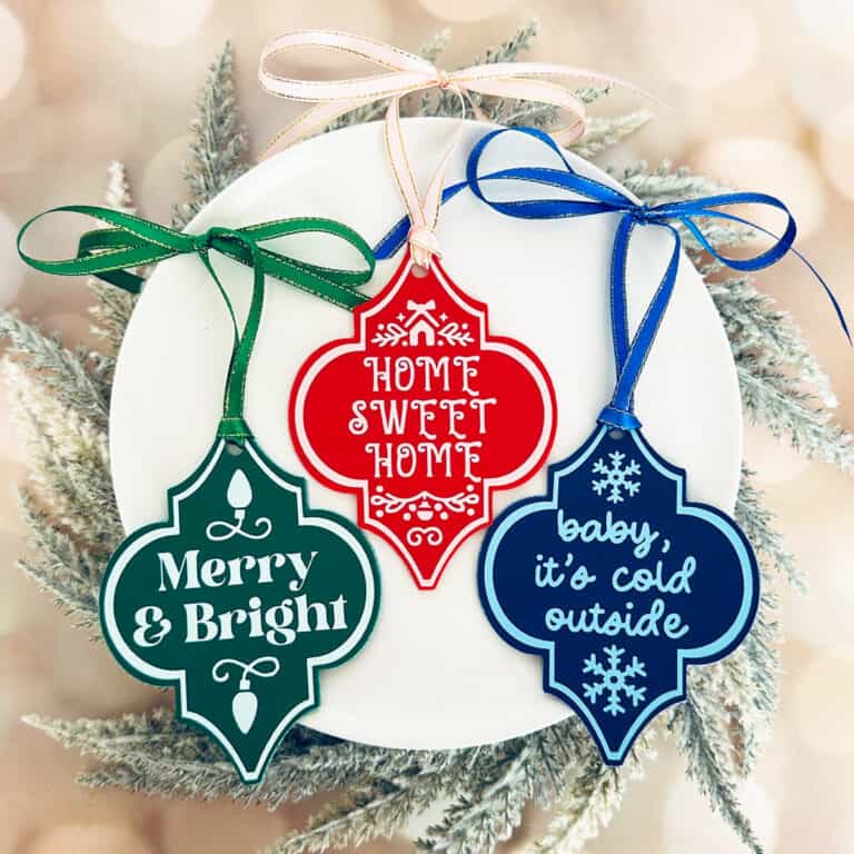 How to Make Faux Leather Arabesque Tile Ornaments with a Cricut