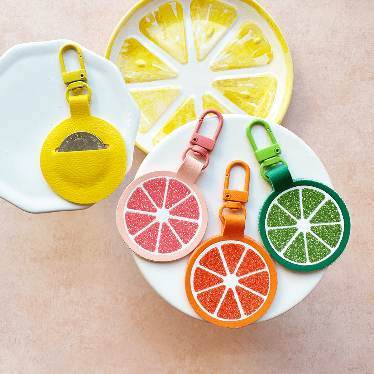 How to Make a Faux Leather Fruit Slice Quarter Keeper with a Cricut