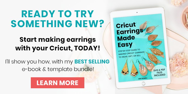 Cricut Earrings Made Easy workbook and earring cut file template bundle