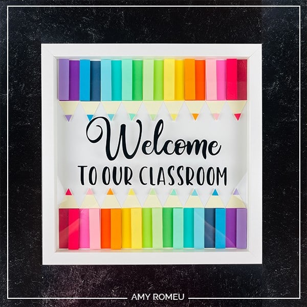 Cricut Back to School Shadowbox Sign Project