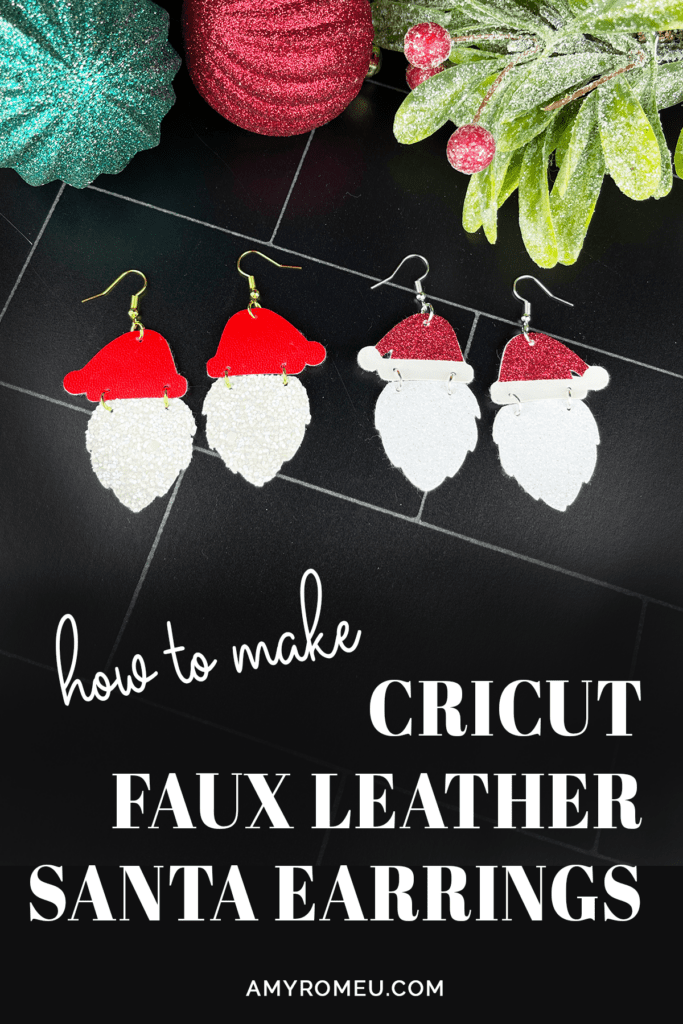 Cricut Faux Leather Santa Earrings