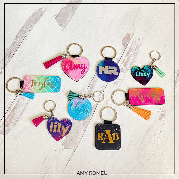 personalized Cricut infusible ink keychain