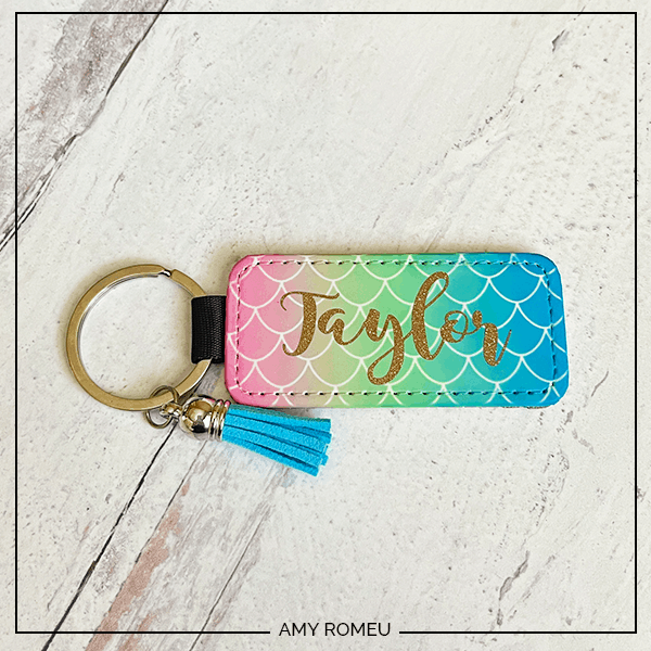 personalized Cricut infusible ink keychain