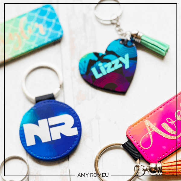 personalized Cricut infusible ink keychains