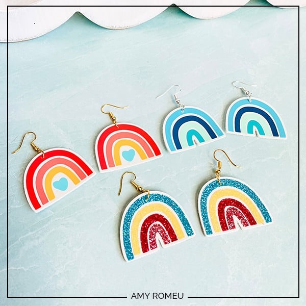 Cricut Rainbow Earrings DIY