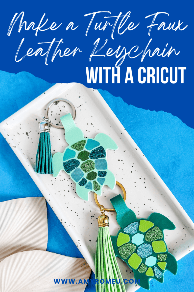 Turtle Bead Keychain Tutorial Make a Turtle Faux Leather Keychain with a Cricut - Amy Romeu
