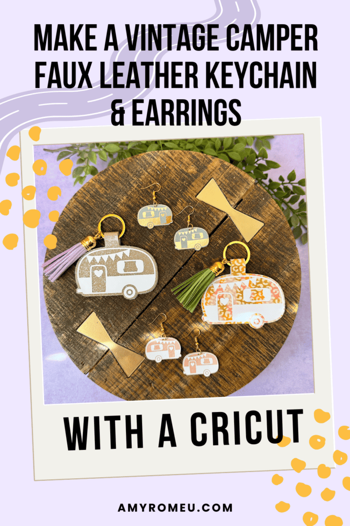 Cricut Faux Leather Keychain and Earrings