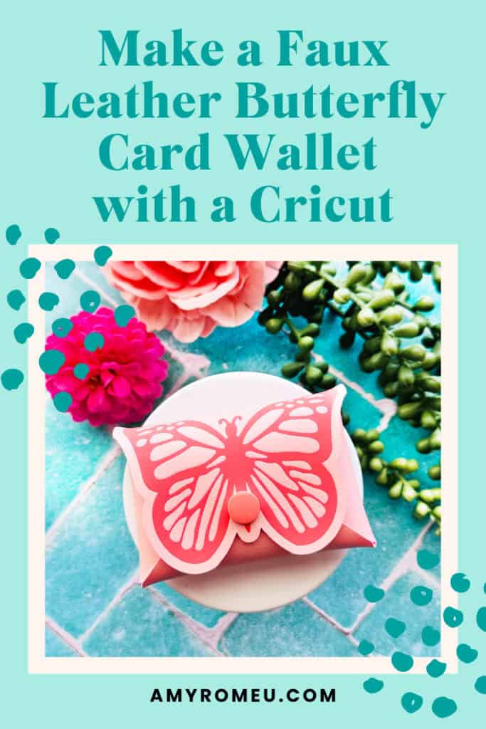 butterfly faux leather card wallet