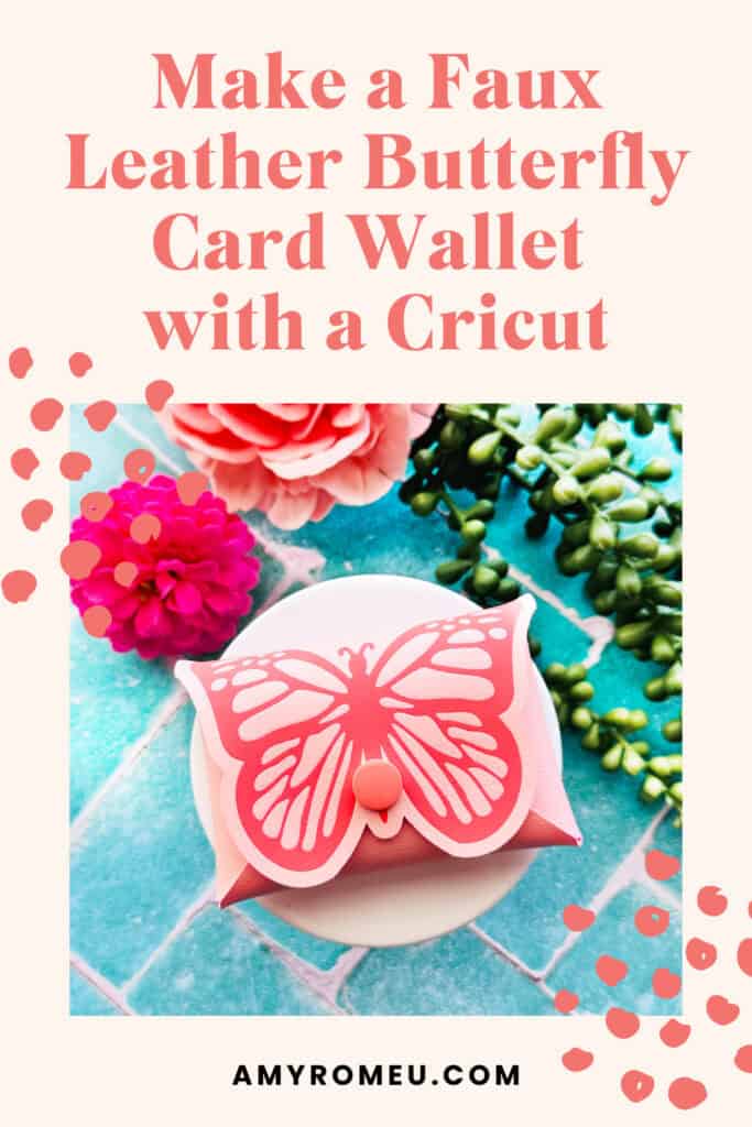 butterfly faux leather card wallet