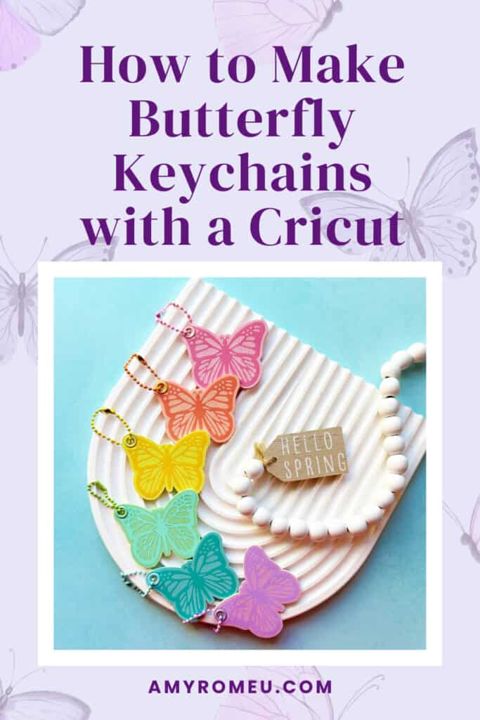 Faux Leather Butterfly Keychains made with a Cricut