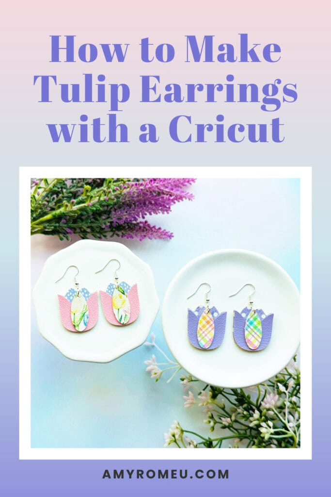 Faux Leather Tulip Earrings made with a Cricut