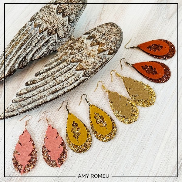 Faux Leather and Metal Leaf Earrings – Creatively Cannon