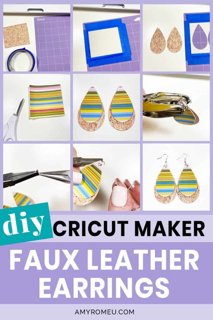 DIY Cricut Maker Faux Leather Earrings