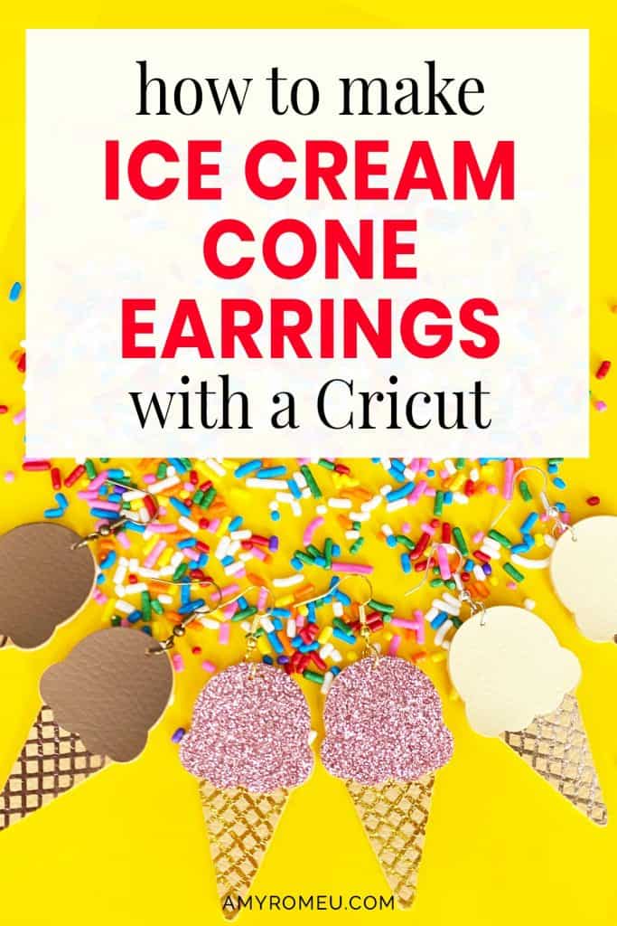 ice cream cone earrings in three colors