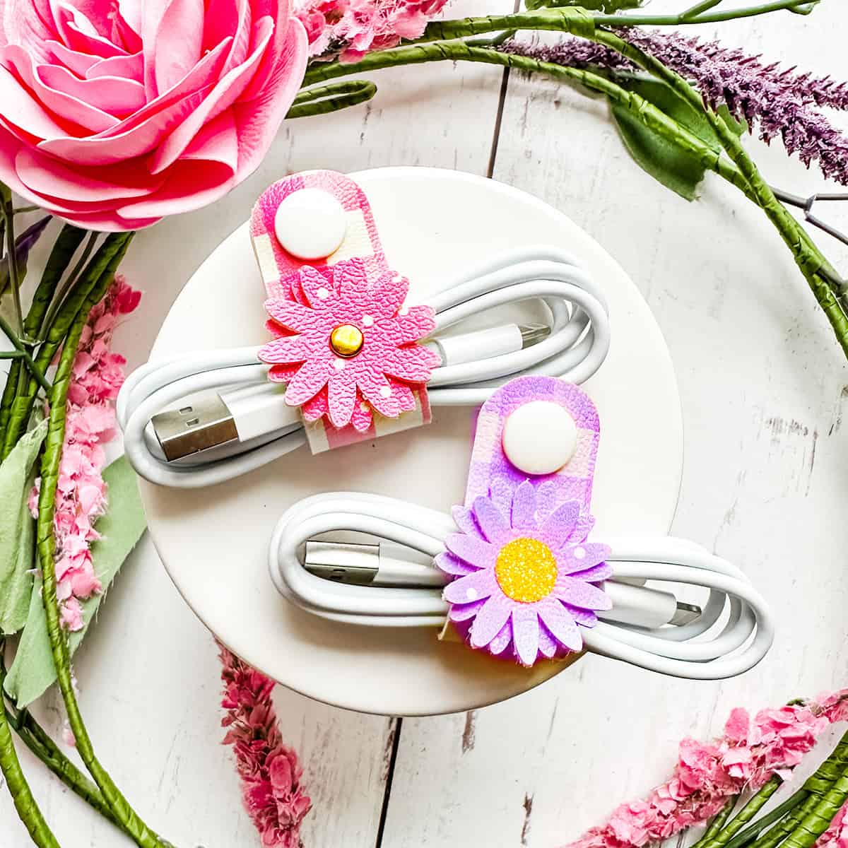 How to make Faux Leather Flower Cord Keepers