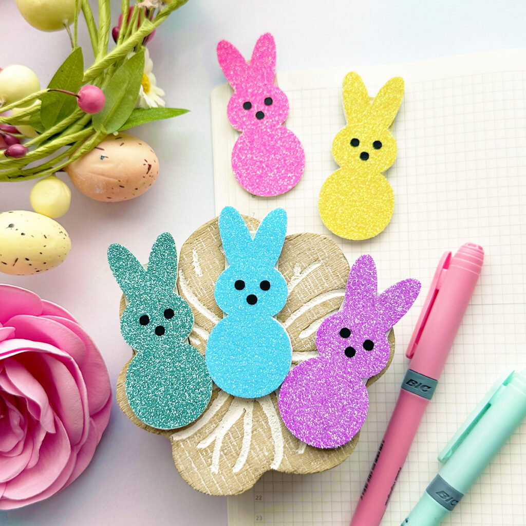 Faux Leather Sweet Bunny Bookmarks made with a Cricut