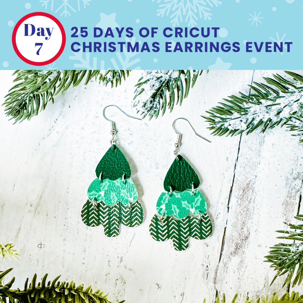 How to Make Faux Leather Connected Christmas Tree Earrings with a Cricut