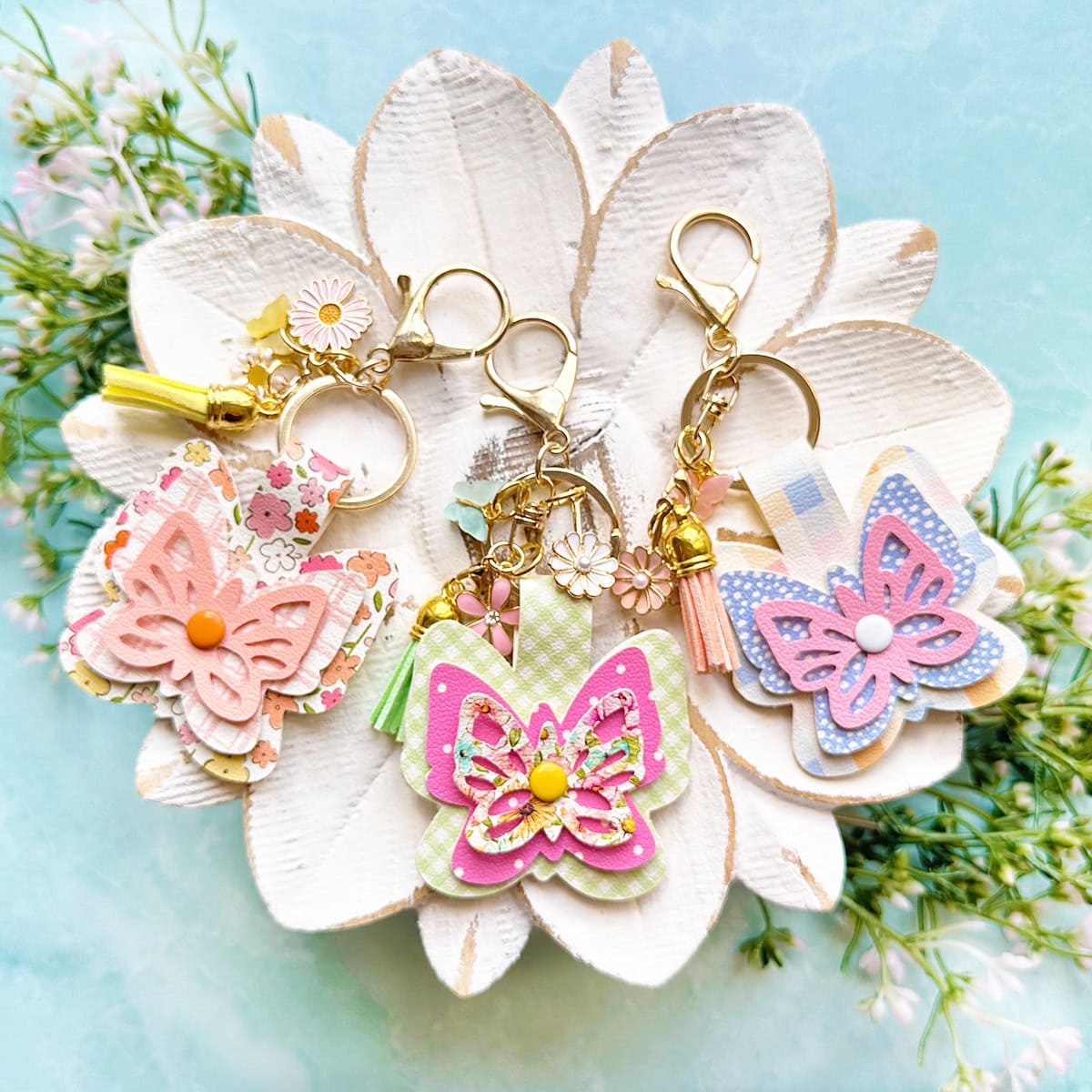 Layered Faux Leather Butterfly Earrings made with a Cricut