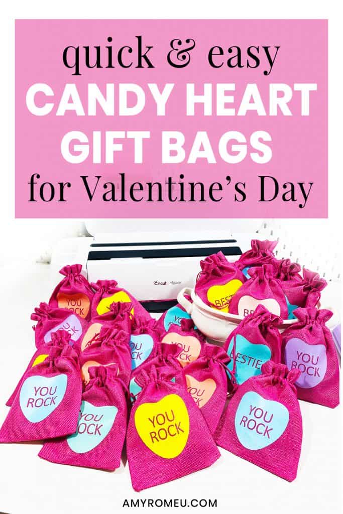 Easy Cricut DIY Candy Heart Gift Bags for Valentine's Day