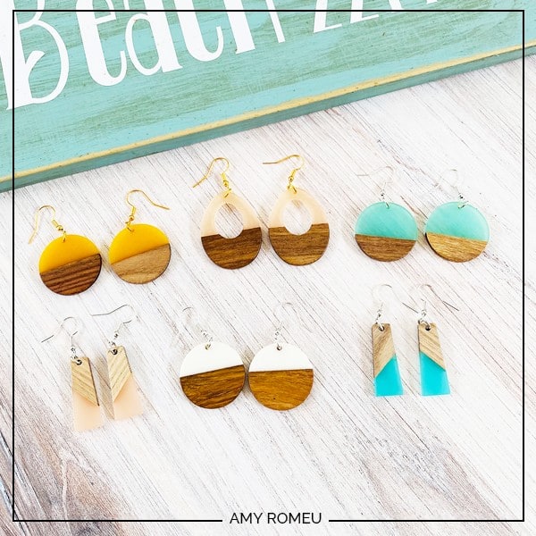 Wood Resin Earrings DIY