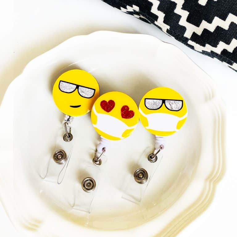 Emoji Badge Reel Cover with Mask DIY