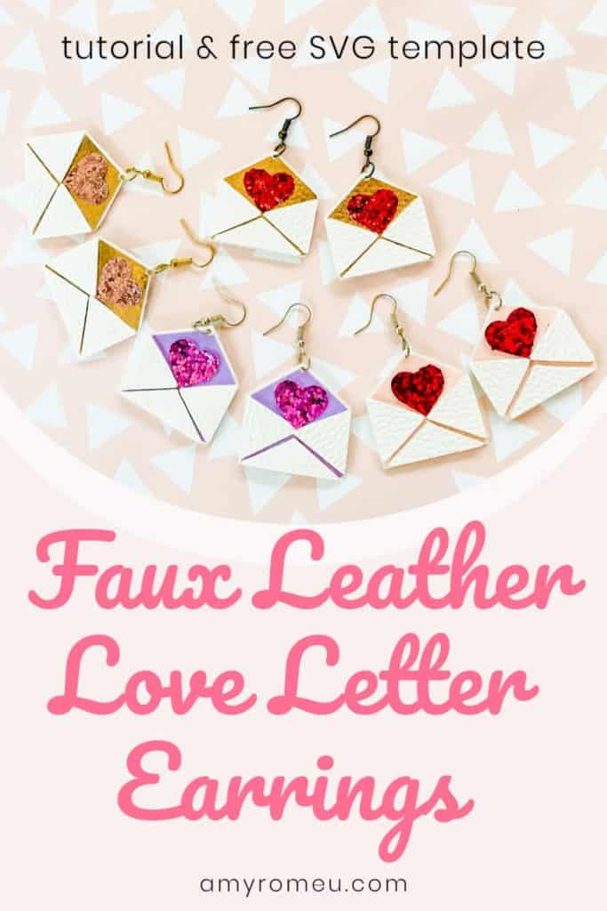 Valentines Day Earrings, Envelope Earrings, Letter Earrings, Love