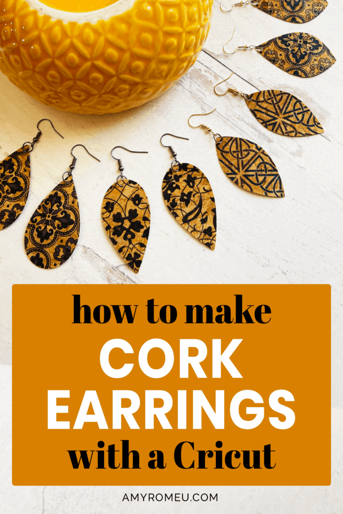 cork faux leather earrings