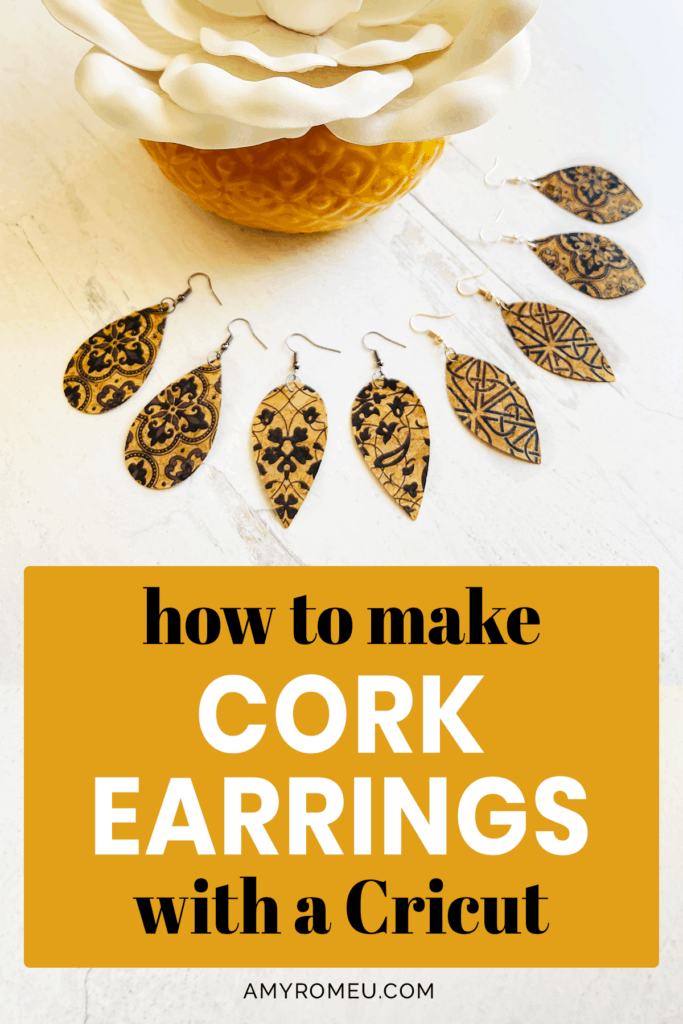 cork faux leather earrings