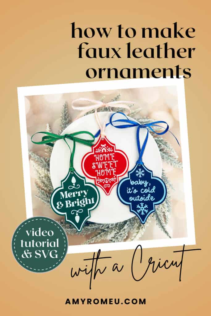  Faux Leather Arabesque Tile Ornaments Made with a Cricut