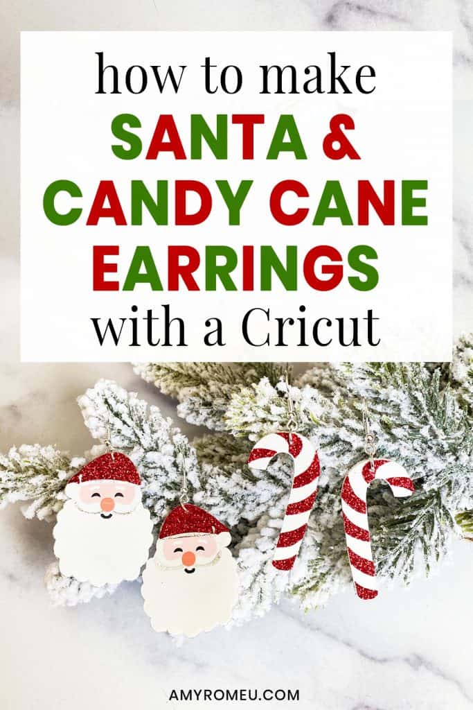 Santa earrings and Candy Cane earrings