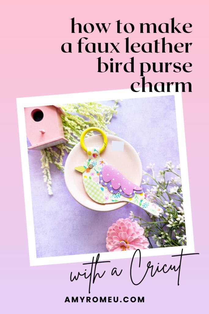 Faux Leather Bird Charm made with a Cricut