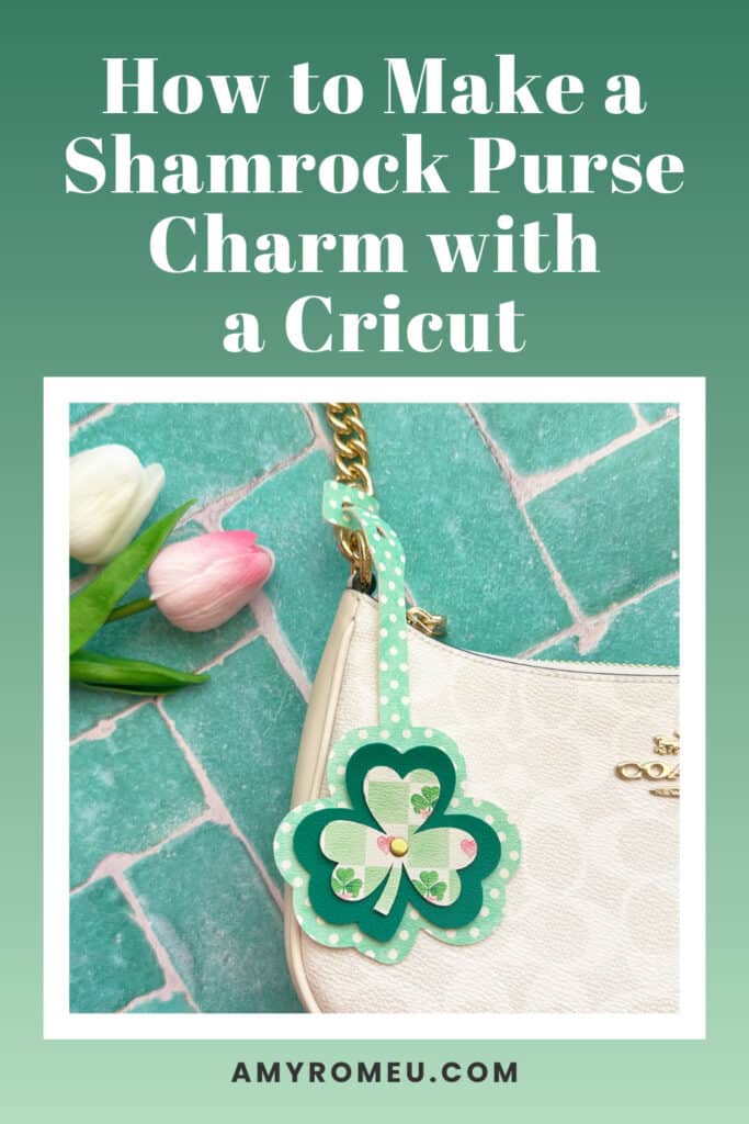 faux leather shamrock purse charm made with a Cricut