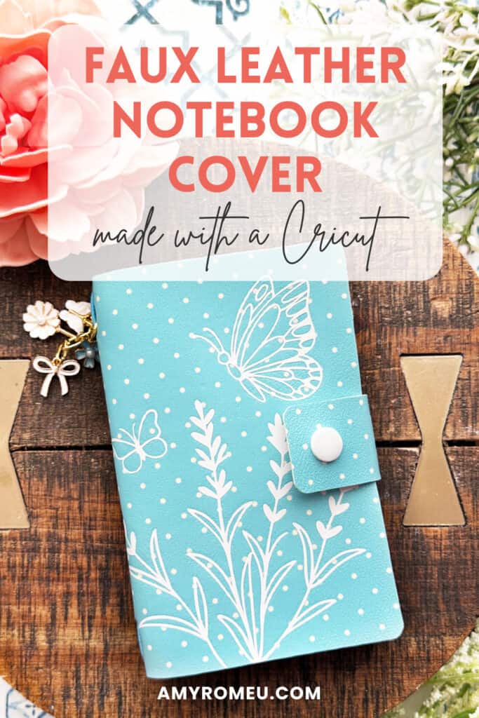 Faux Leather Spring Notebook Cover made with a Cricut