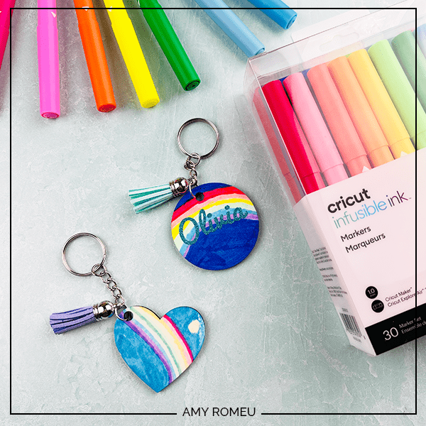 How to Use Cricut Infusible Ink Markers to Make A Keychain - Amy Romeu