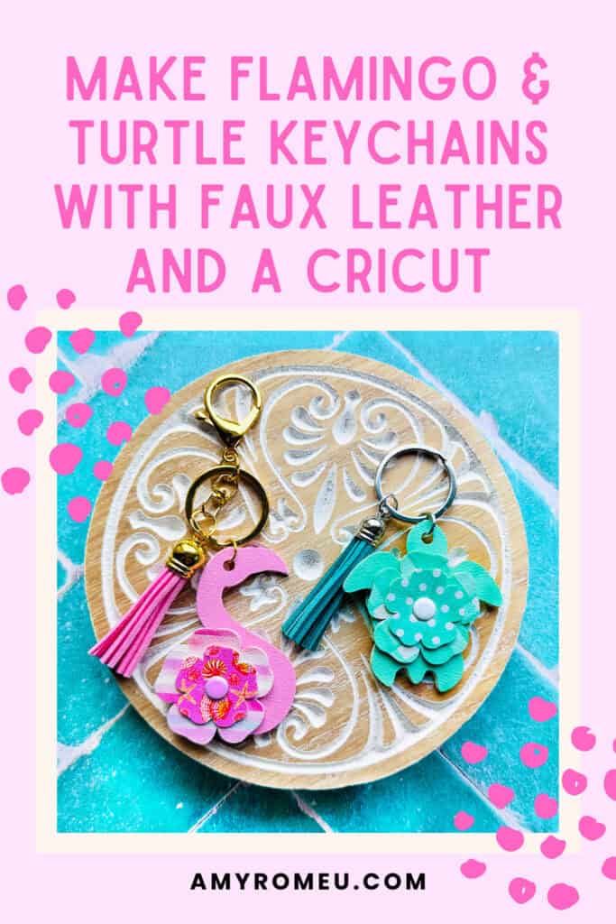 flamingo and turtle faux leather