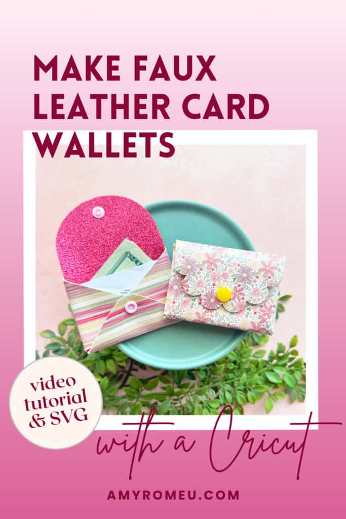 faux leather card wallet made with a Cricut