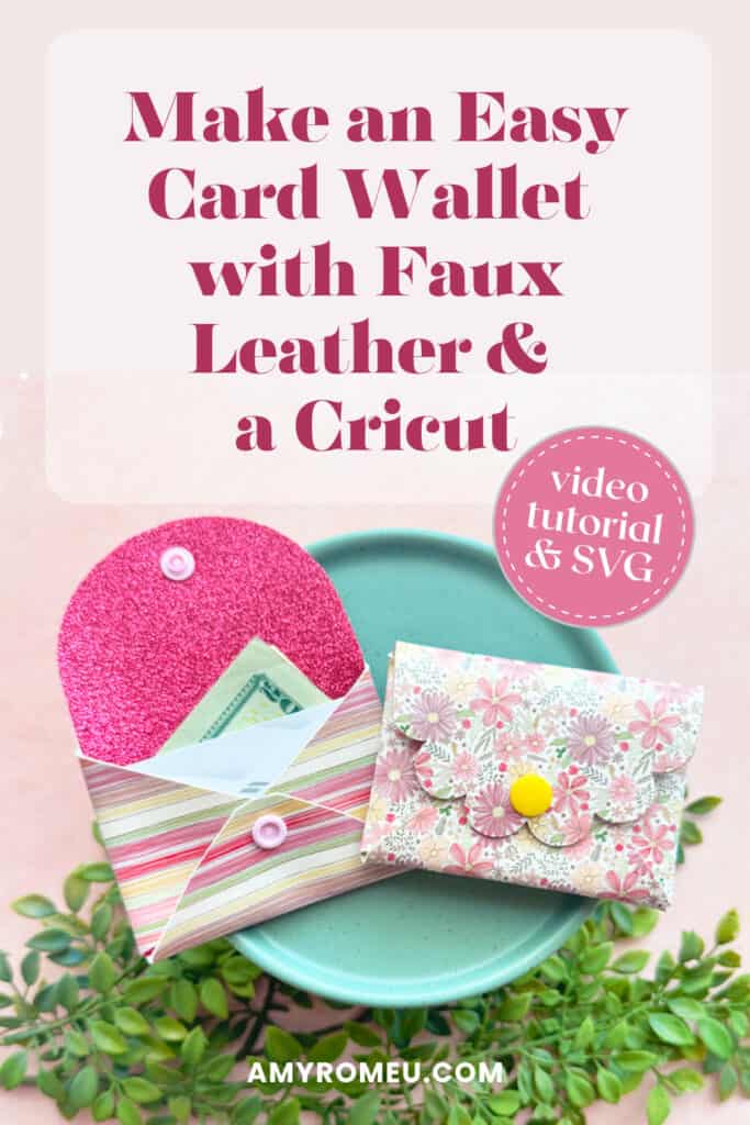 faux leather card wallet made with a Cricut