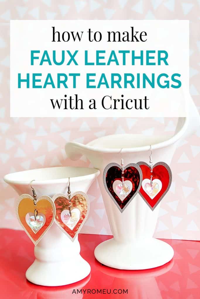 DIY Cricut heart earrings