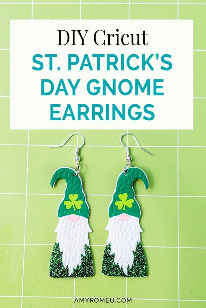 DIY Cricut St. Patrick's Day Gnome Earrings