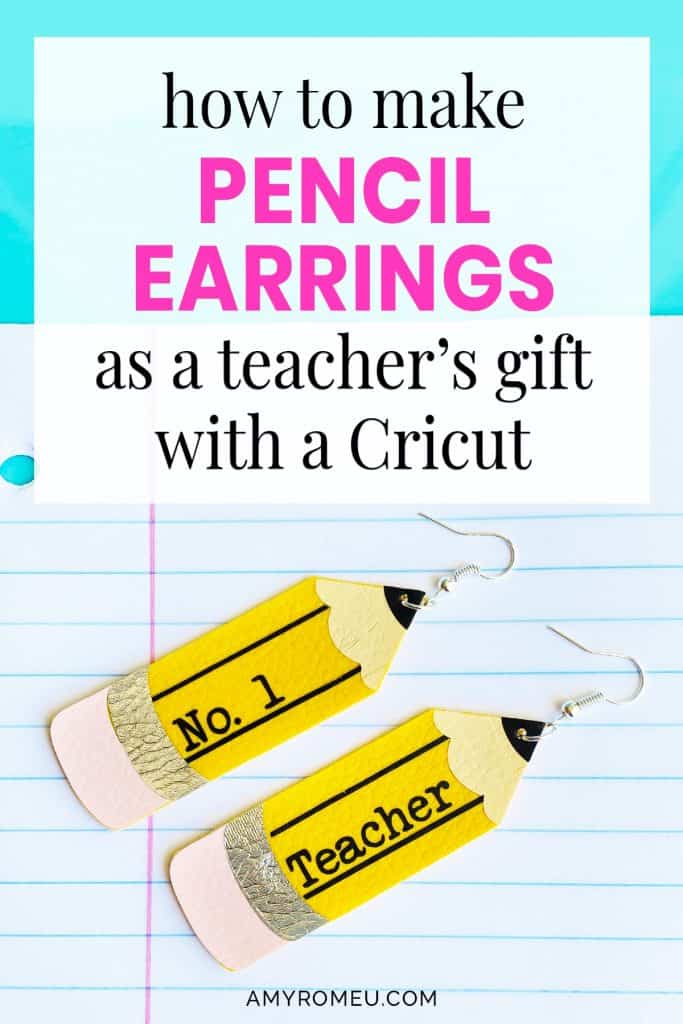 Cricut pencil earrings