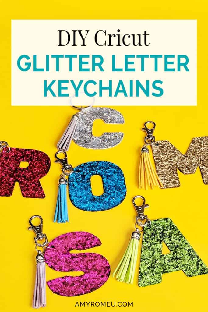 Diy Cricut Glitter Letter Keychains Amy Romeu