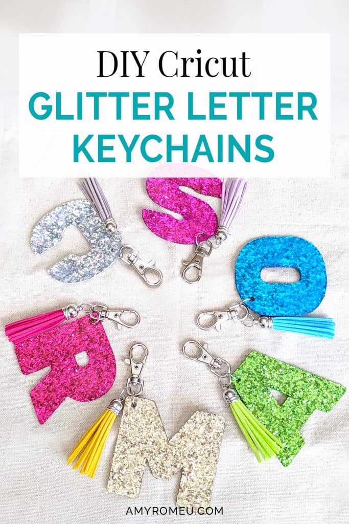 Download DIY Cricut Glitter Letter Keychains - Amy Romeu