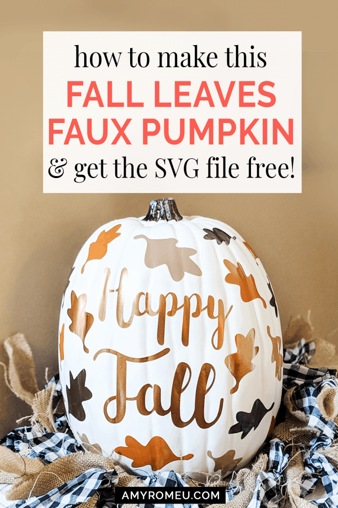 fall leaves pumpkin Cricut craft project made with HTV