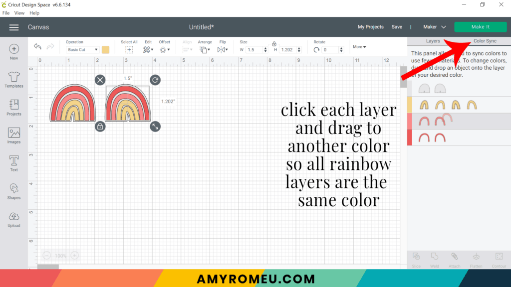 using color sync in Cricut Design Space