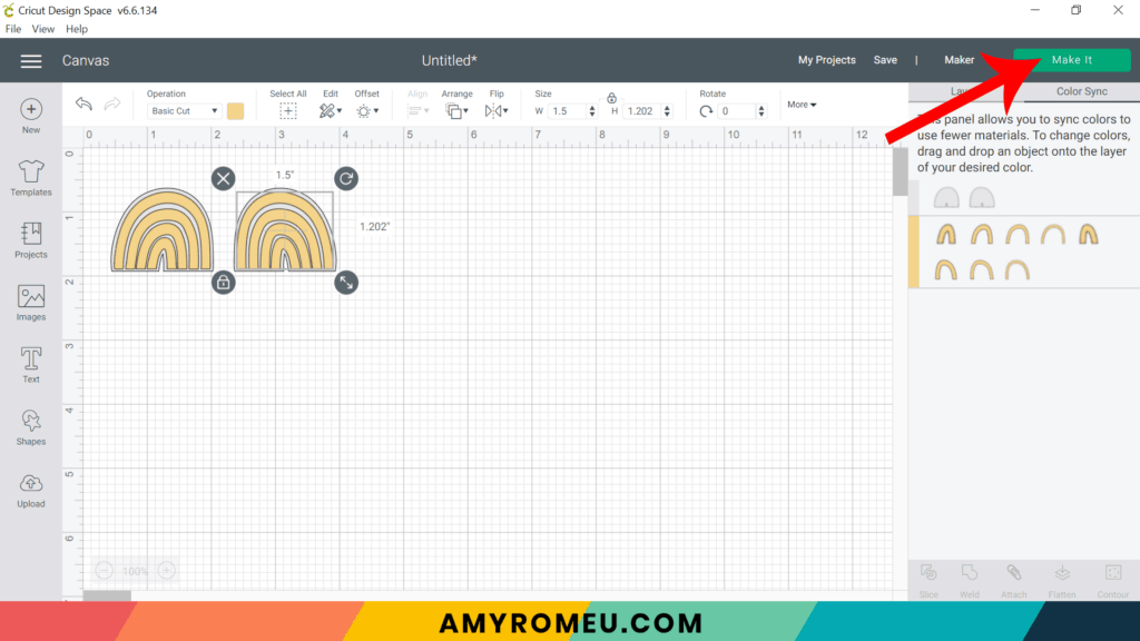 using color sync in Cricut Design Space